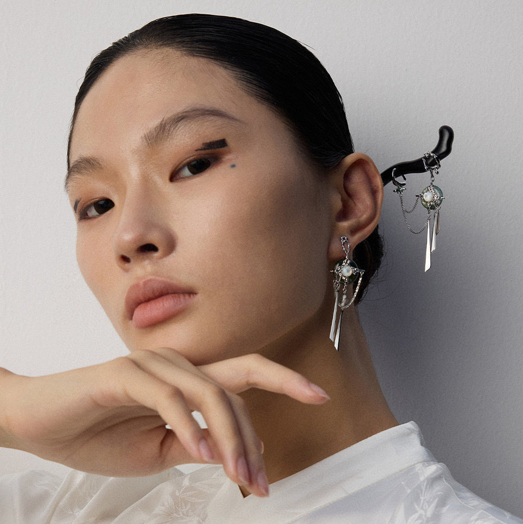 Moss Agate Drop Earrings