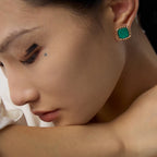 Relief Malachite Stud Earrings