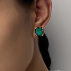 Relief Malachite Stud Earrings