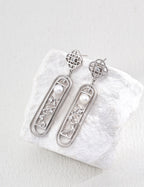 Lattice Pearl Drop Earrings