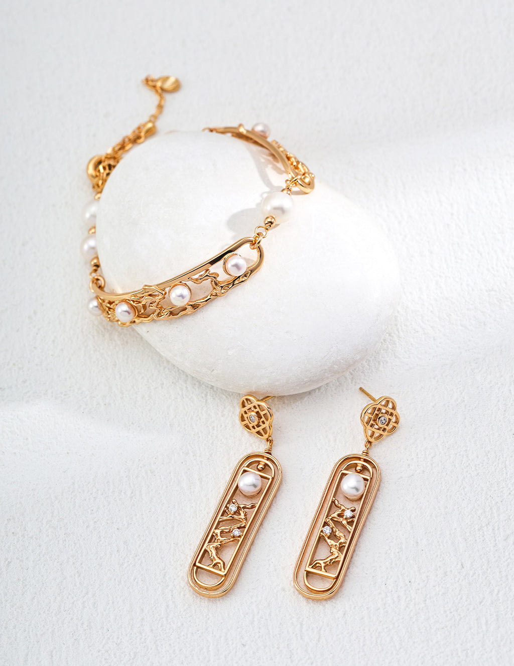 Lattice Pearl Drop Earrings
