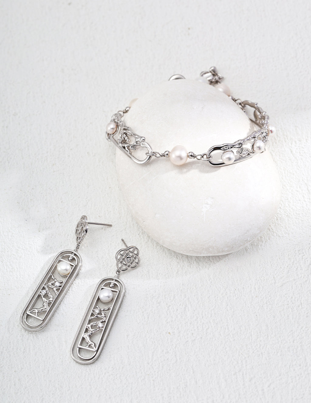 Lattice Pearl Drop Earrings