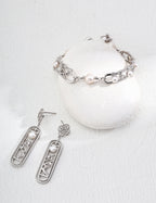 Lattice Pearl Drop Earrings