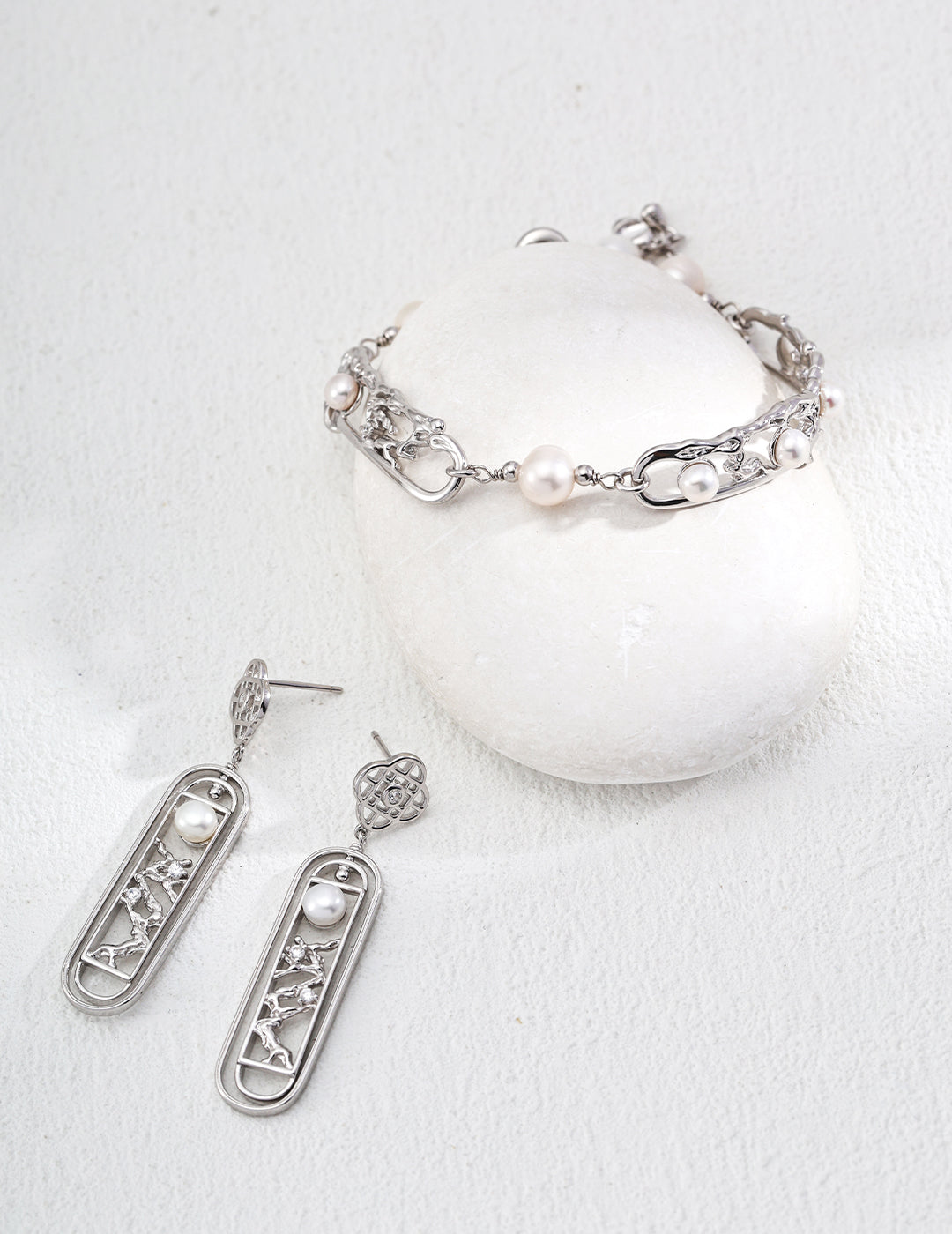 Lattice Pearl Drop Earrings